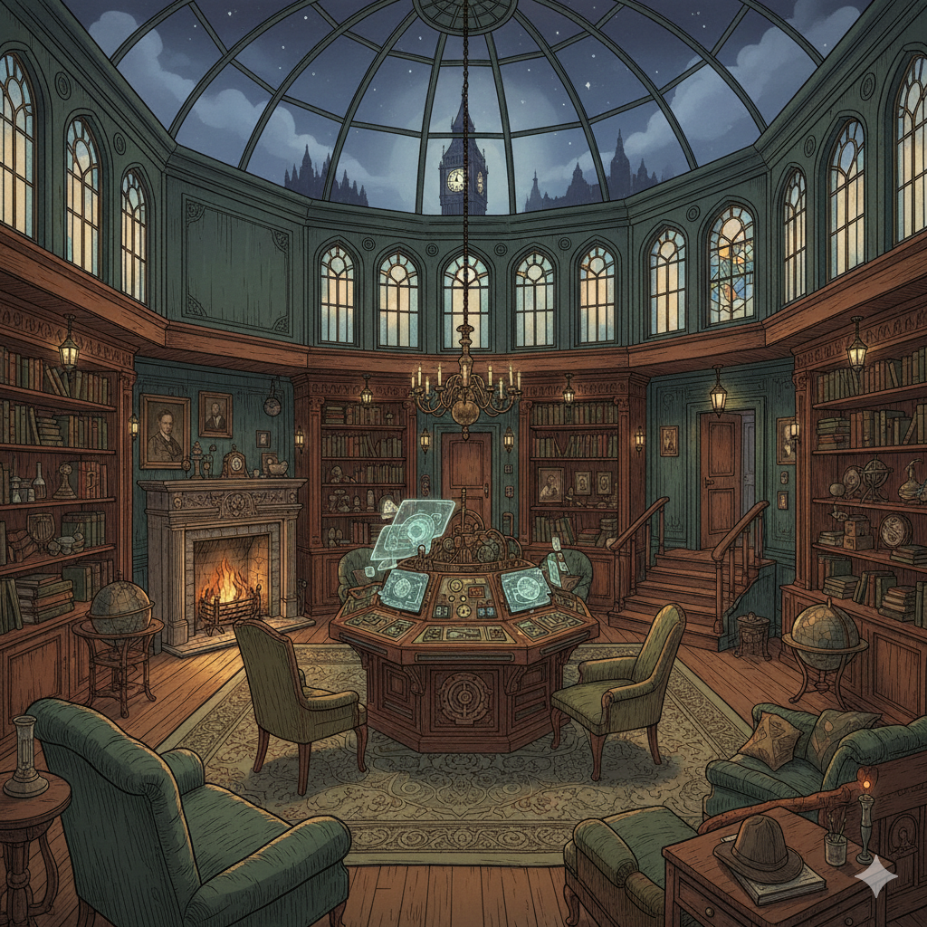 Ilustración del interior de la TARDIS